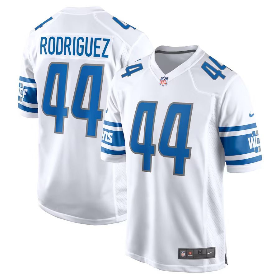 Men Detroit Lions #44 Malcolm Rodriguez Nike White Game Player NFL Jersey->detroit lions->NFL Jersey